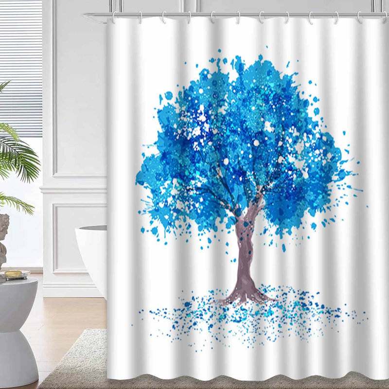Rideau de douche à 12 crochets Tree Abstraction, L 72 po x l 72 po