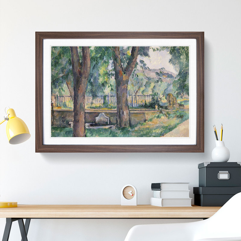 Pool at Jas De Bouffan by Paul Cezanne - Picture Frame Painting, 36cm H x 48cm W x 2cm D, Walnut Framed
