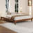 12 Inch Queen Size Solid Dry Bamboo Wood Platform Bed Frame, With Wood Slat Support, No Box Spring Needed, Easy Assembly-912531555-912531556
