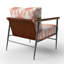 Chaise rembourrée Boho - rose et beige