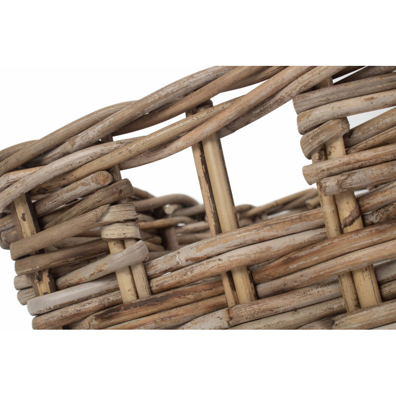Wicker Rattan Storage Basket, 29cm H x 41cm W x 21cm D