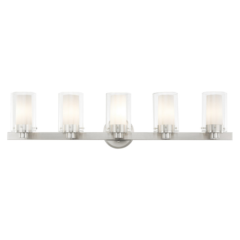 Éclairage de salle de bain à intensité variable 5 lumières Edene, Nickel brossé