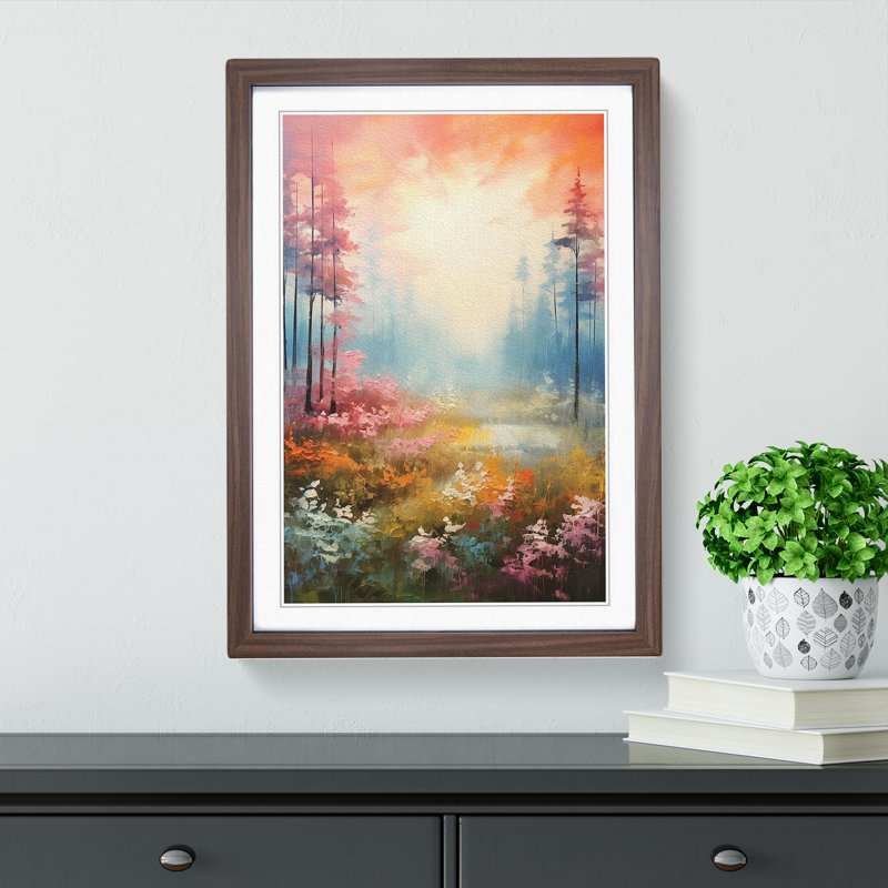 Single Picture Frame Print on Wood, Walnut Framed, 64cm H x 46cm W