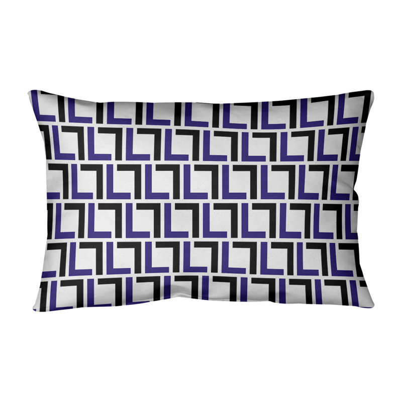 Housse de coussin rectangulaire Baltimore Football Luxury, Or métallique / mauve / blanc, Faux lin