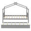 Lit simple en bois avec lit gigogne simple, gris