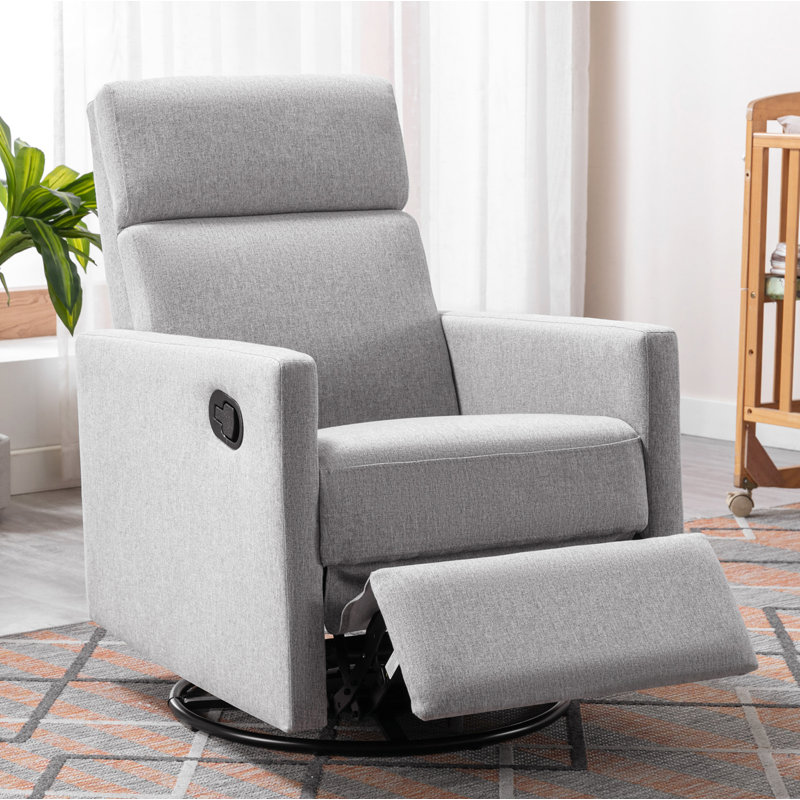 Upholstered Home Theater Seat, Gray Linen Blend