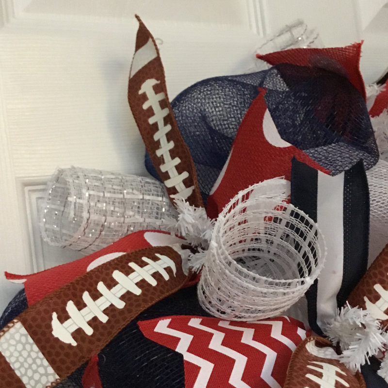 Couronne de football en maille déco faite à la main 24 po, Université du Mississippi