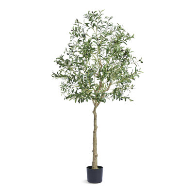 6 FT Artificial Olive Tree - Lifelike Faux Potted Plant with Adjustable Branches & Anti-Tip Protection for Indoor Outdoor Home Decor