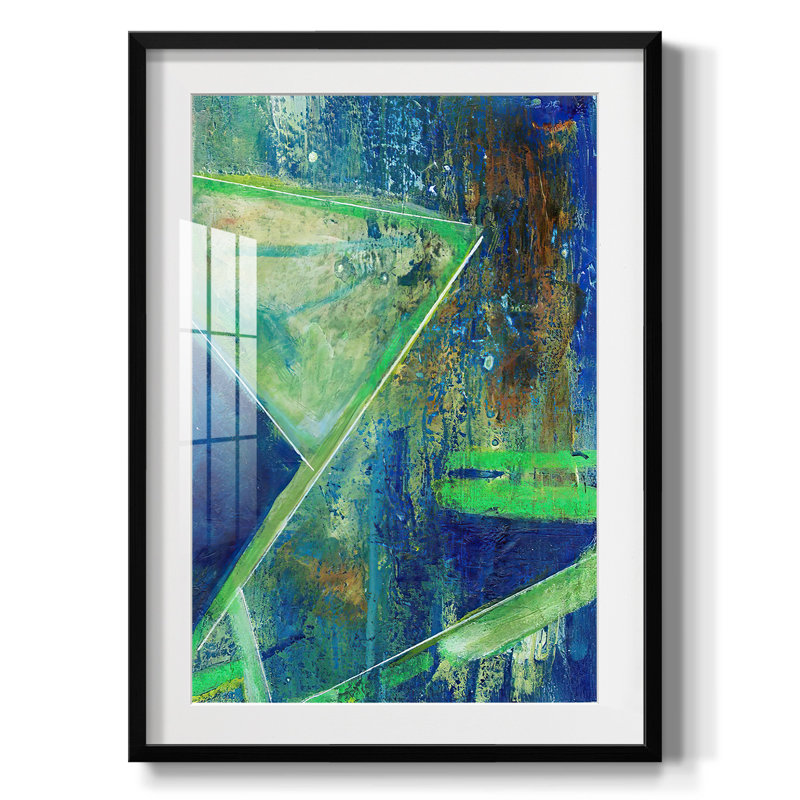 «GeometricInCoolVIIP», impression sur toile encadrée, H 25,5 po x l 17,5 po, Noir