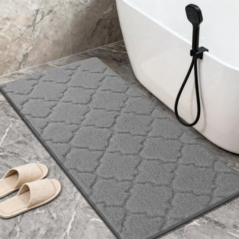 Absorbent Non-Slip Bathroom Rug (Set of 4), Gray