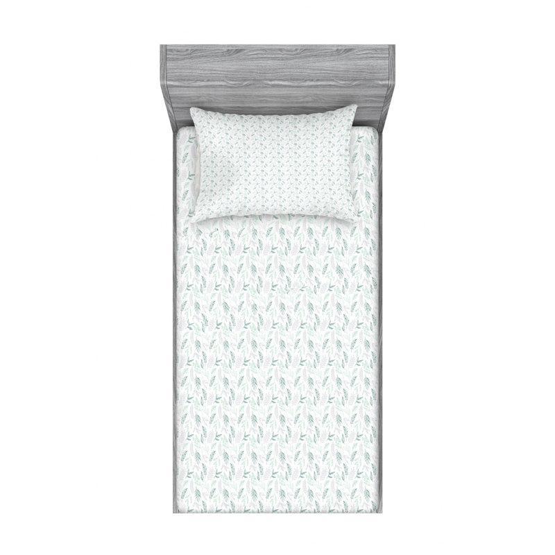 Spring Microfiber Sheet Set, Twin Sheet Set with Fitted Sheet