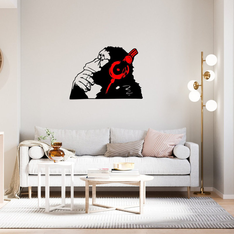 Wall Decor on Metal, Black/Red