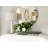 Hydrangea and Thistle Floral Arrangement in a Rectangular Glass Vase