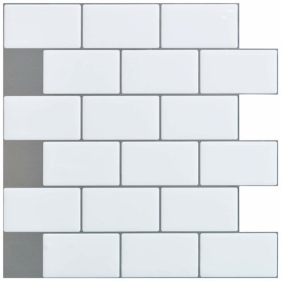 Kumail Plastic Peel and Stick Subway Tile