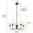 5-light Transitional Chandelier With Fabric Shades