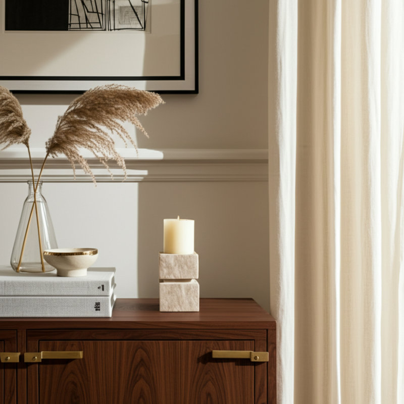 Pillar Candle Holder, 6" H x 4" W x 4" D
