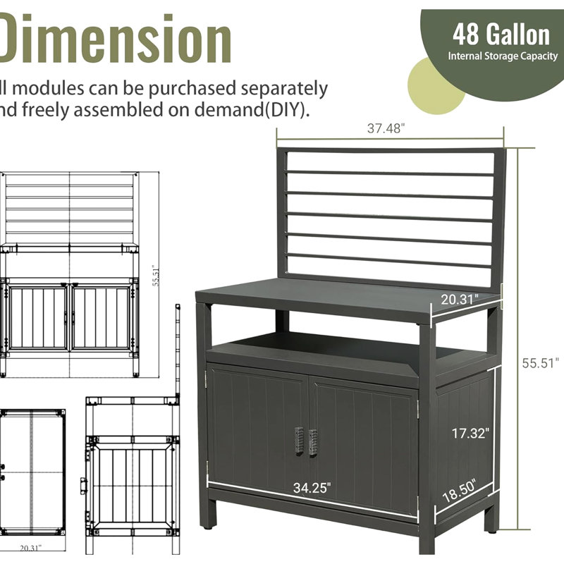 Outdoor Kitchen Island With Storage