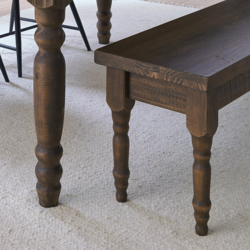 Valerie Solid Wood Bench, Noyer rustique