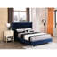 Lit tapissier spacieux bleu marine de 8 po de large Profondeur du colis