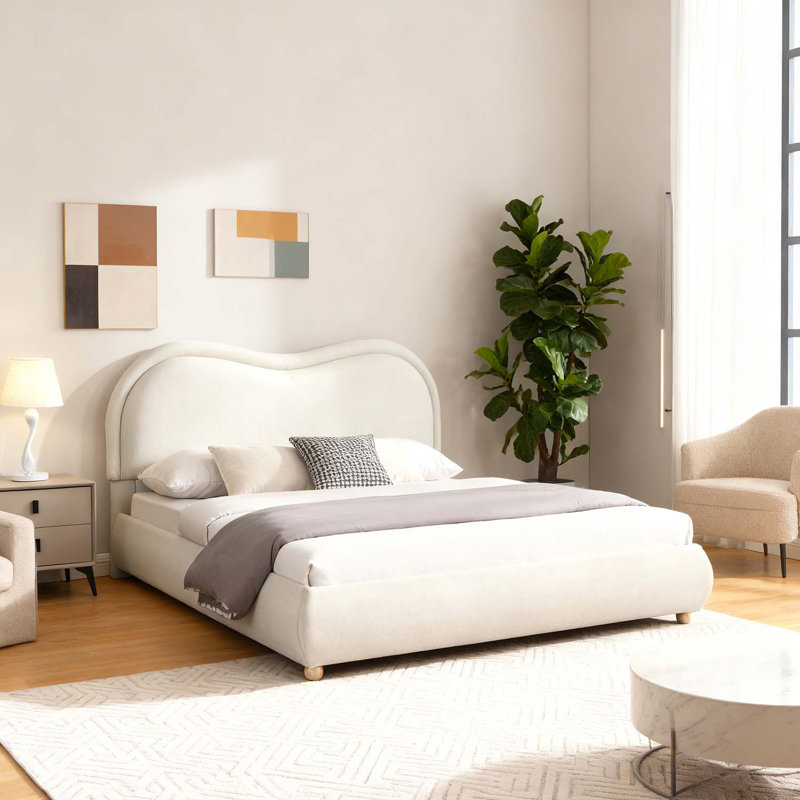 Lit plateforme tapissier de conception moderne, Grand