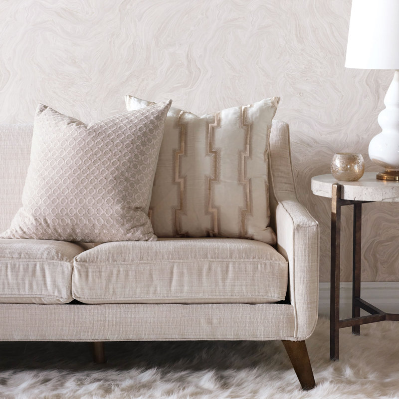 Embroidered Feather Reversible Throw Pillow
