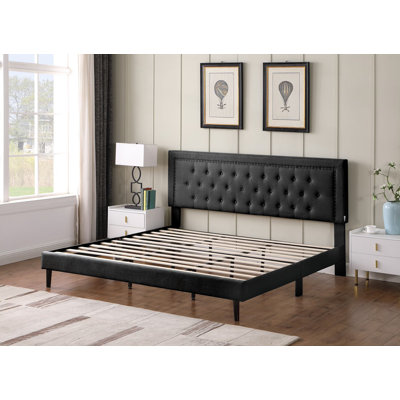 Cianciolo Upholstered Wingback Bed