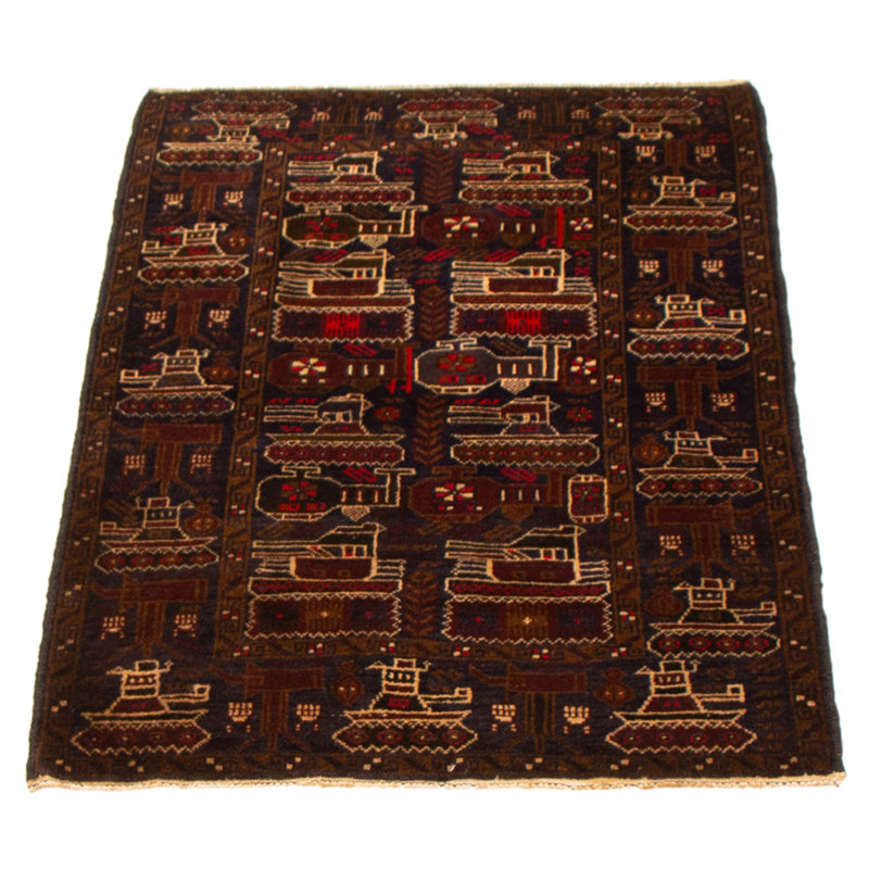Tapis bleu marine foncé Rare War 2 pi 10 po x 4 pi 6 po