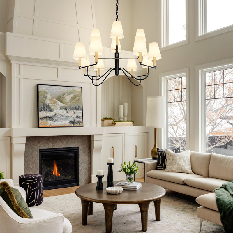Stackhouse 12 - Lights Chandeliers Living Room Chandelier Farmhouse Chandelier Traditional Chandelier With Shades Dining Room Light Fixture