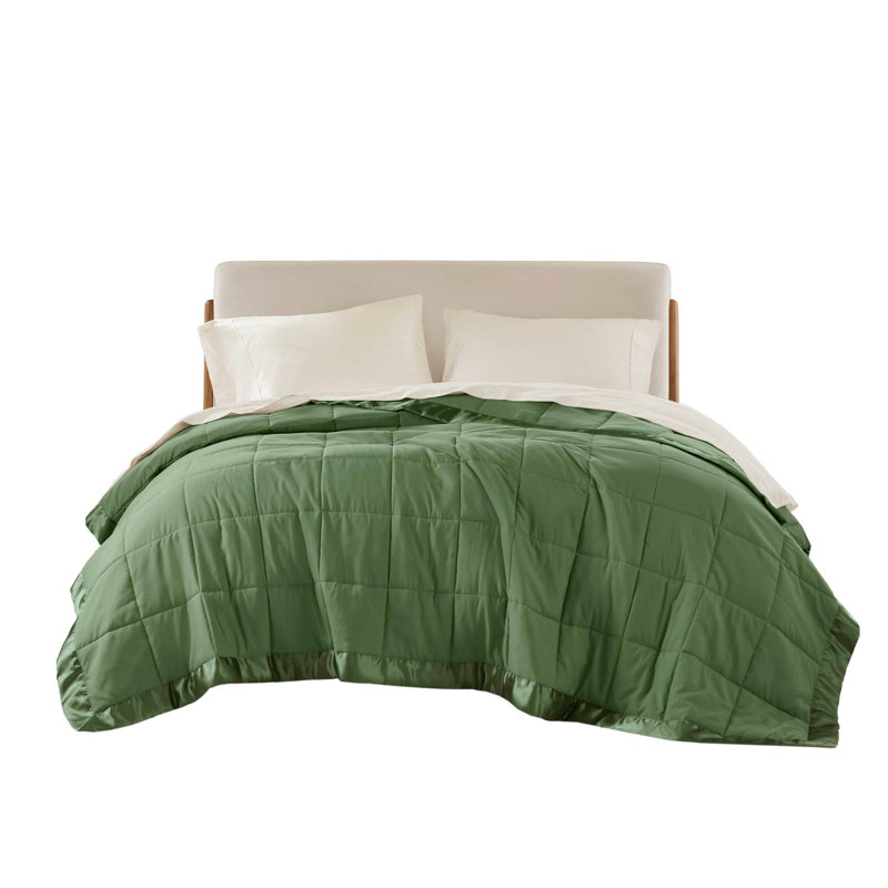 Couverture légère en duvet synthétique, Vert, Lit simple