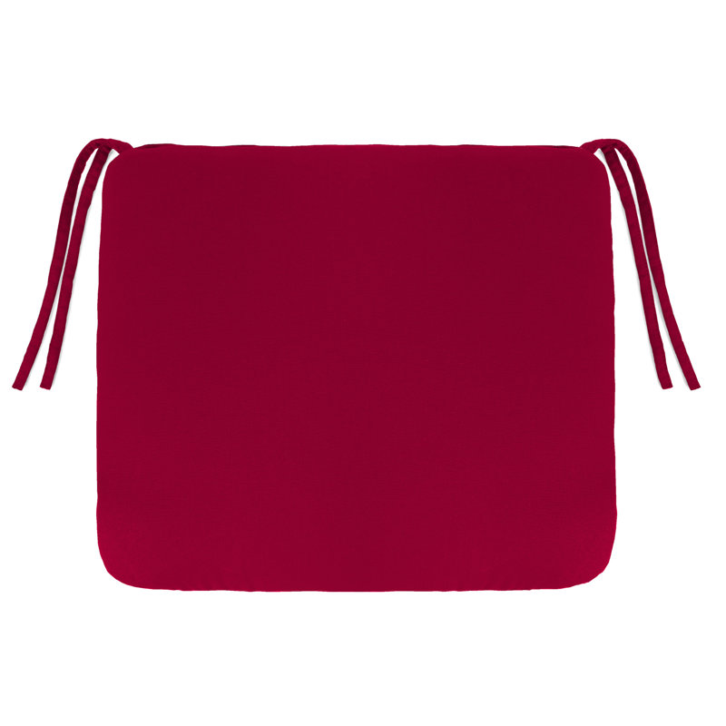 Outdoor Seat Cushion with Ties, Barn Red, 18.5" W x 16" D