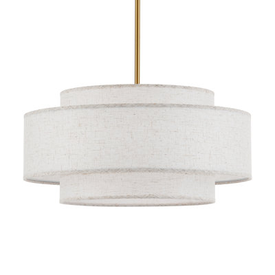 4-Light Modern Drum Chandelier with Linen Shade