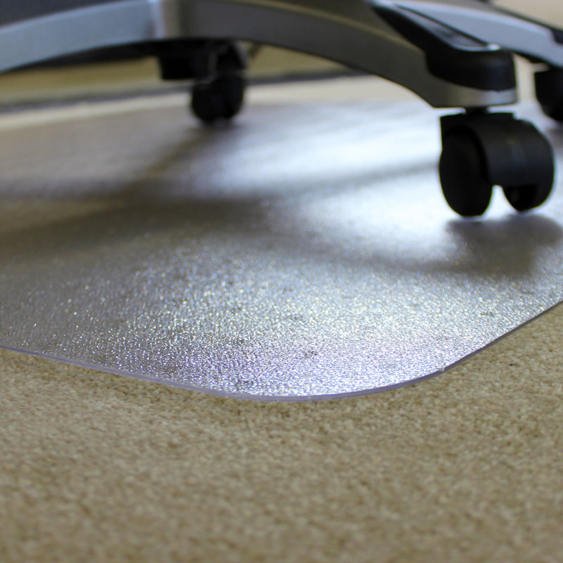 Medium Pile Carpet Straight Rectangular Chair Mat, 75cm W x 118.5cm D