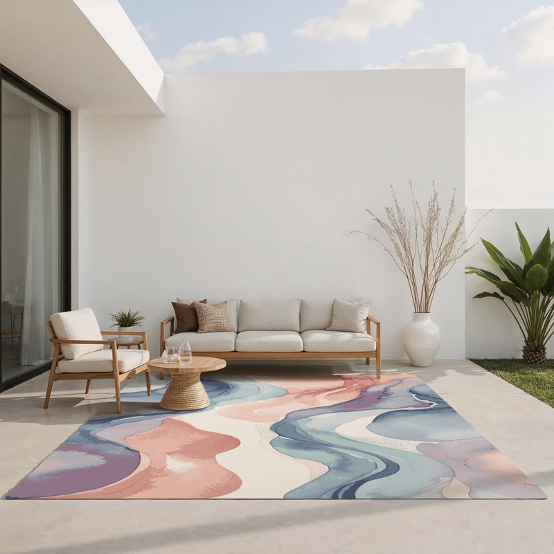 Seafoam Dusk Indoor And Outdoor Area Rug, Rectangle 3' x 5'