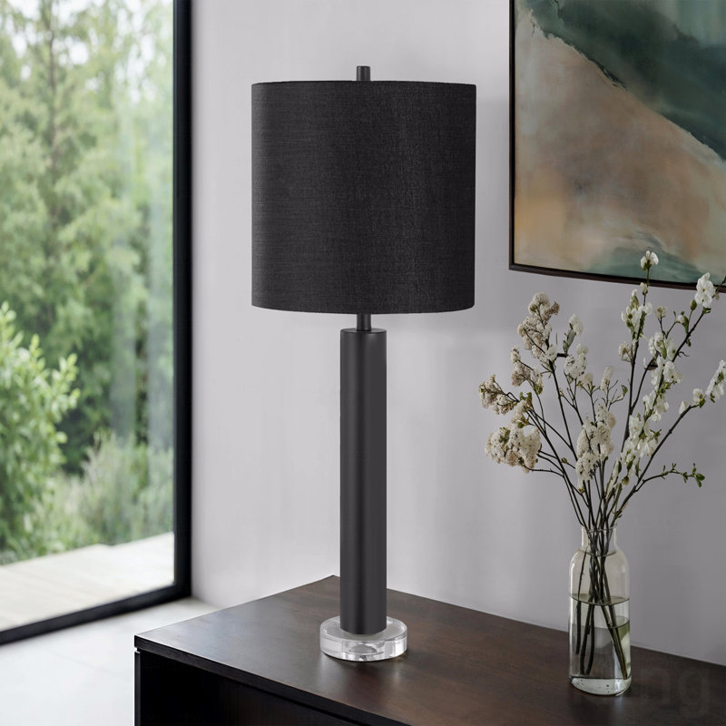 Table Lamp  - 28"H,, Black Metal