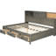 Lit de jour en bois gris avec 3 unités de rangement cachées, une planche souple et des options de chargement pour un compartiment de rangement bien rangé, une chambre de détente avec points forts-1596407373