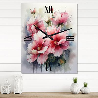 Horloge murale Jaquetta - Hibiscus floral