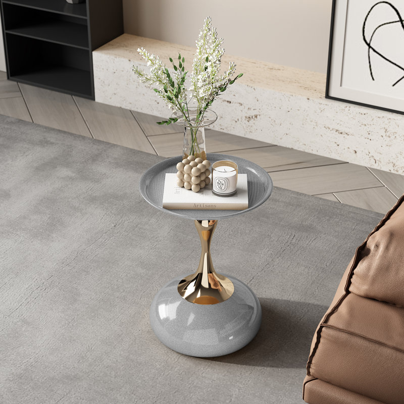 Table d'appoint moderne avec base lestée, finition résistante aux égratignures et nano-enduite - Table d'appoint polyvalente pour le salon, la chambre à coucher, le balcon