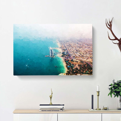The Skyline of Dubai in Abstract - Wrapped Canvas