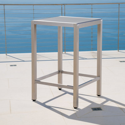 43" Outdoor Aluminum Frame Bar Table With Table Top Outdoor Table Patio Table