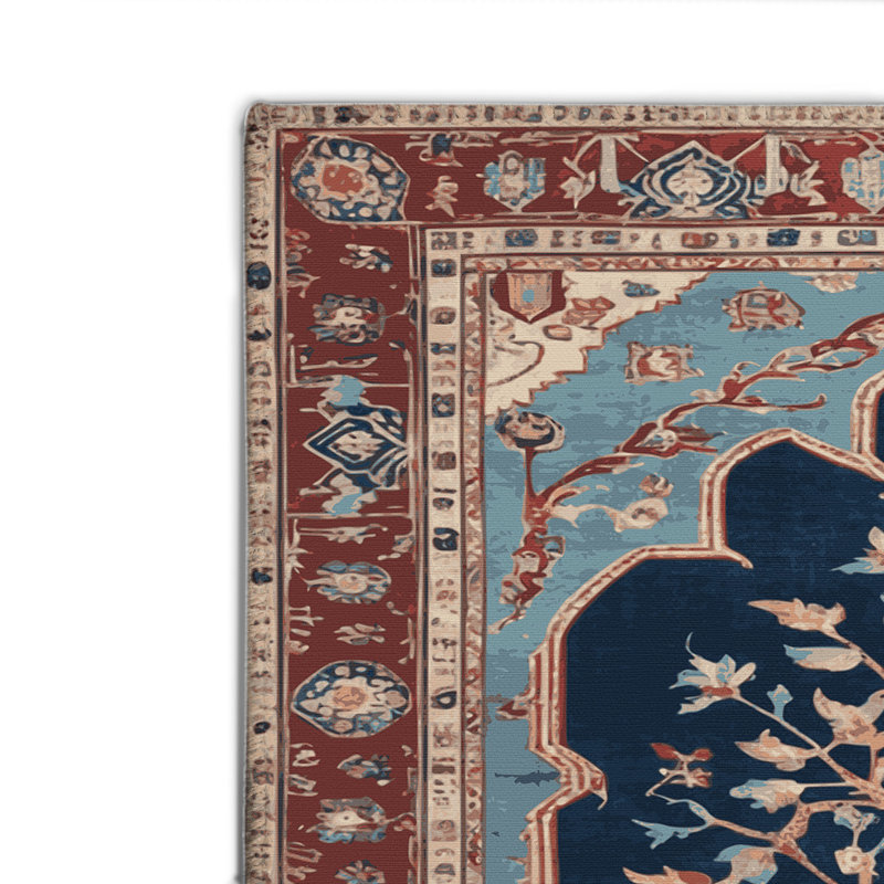 Persian Gray Indoor and Outdoor Area Rug, Rectangle 8' x 10'