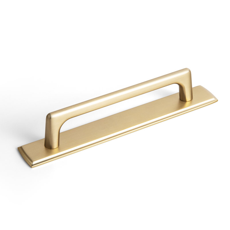 Poignée de bar classique avec contre-plaque, 5", Bronze champagne