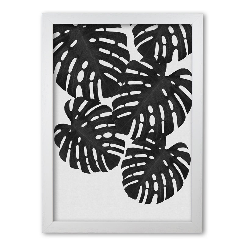 Monstera I - Print, 30 cm H x 21 cm W x 5 cm D, White Grain Frame