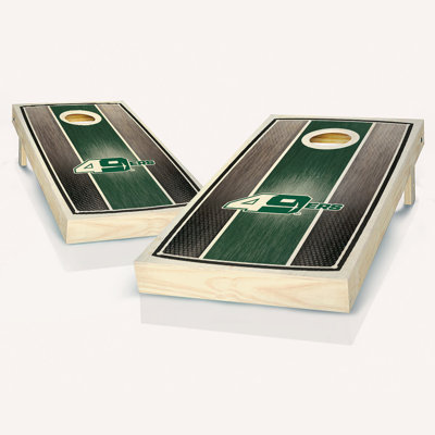2' x 4' NCAA Team Striped Solid Wood Cornhole Set with LED Lights