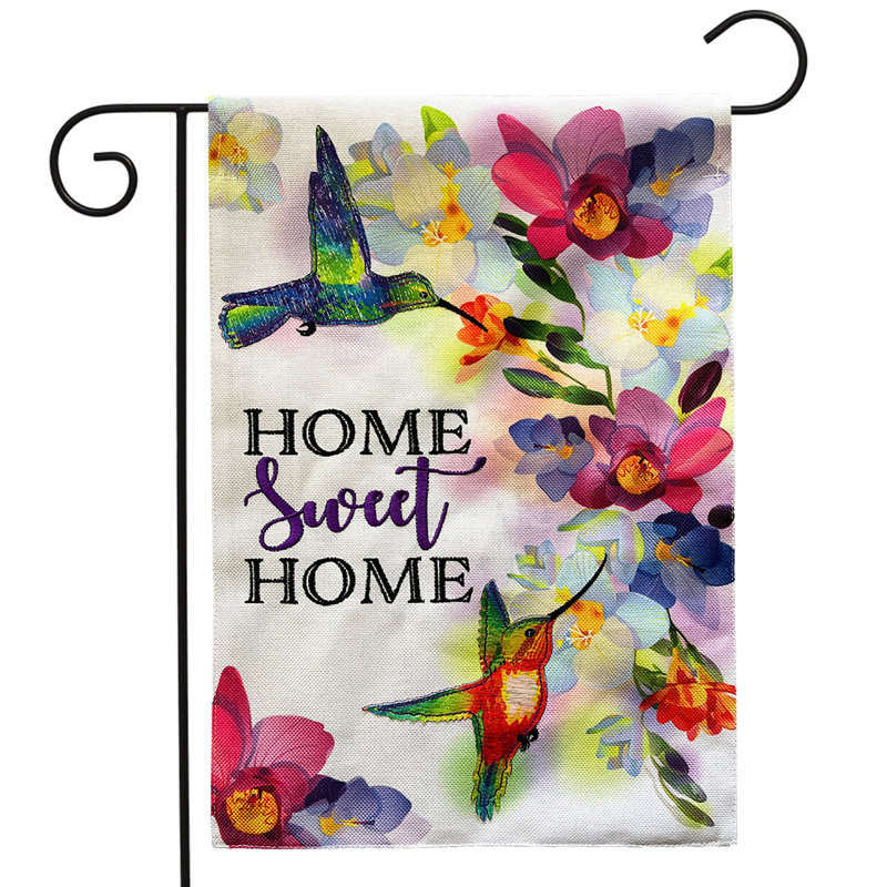 Drapeau de jardin Home Sweet Home Hummingbirds