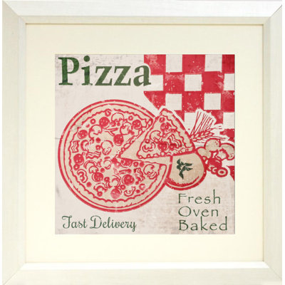 « pizza box », reproduction de photo rétro encadrée