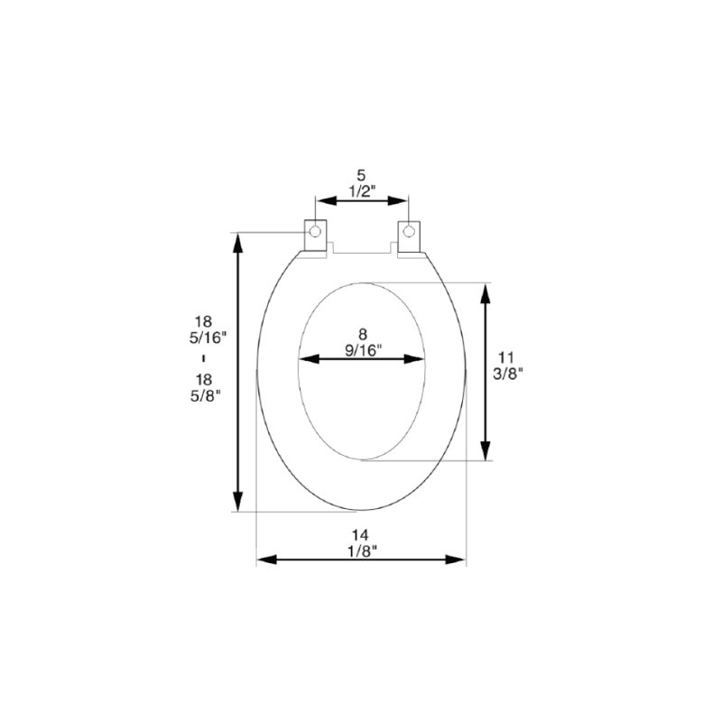 Siège de toilette allongé en plastique standard
