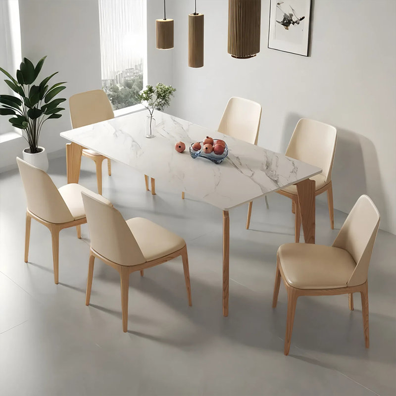 Modern simple dining table and chair set, 29.52"H x 55.11"L x 31.49"W