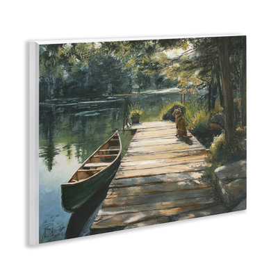 Lake Life Dog on Dock Wall Plaque, design by Sara Culpepper