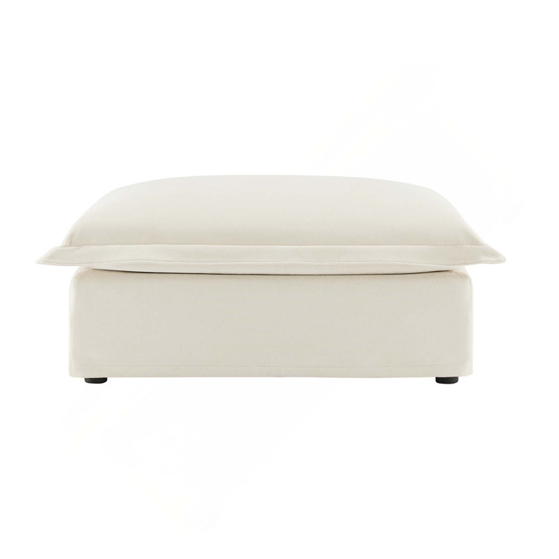 Repose-pieds luxueux et confortable en chenille, Cream