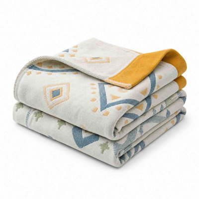 Throw Blanket 100% Cotton Boho
